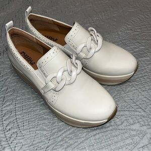 Mad Love ivory faux leather Platform Loafers